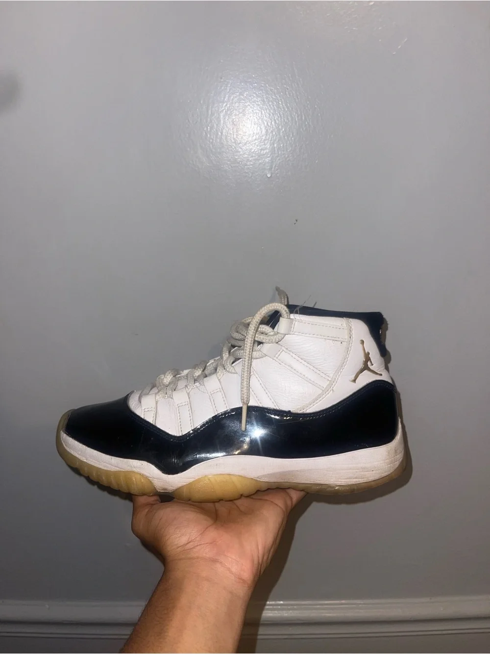 Jordan Kids' White and Navy High-Top Sneakers